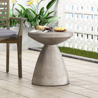 Lightweight Outdoor Concrete Side Table For Patio And Garden