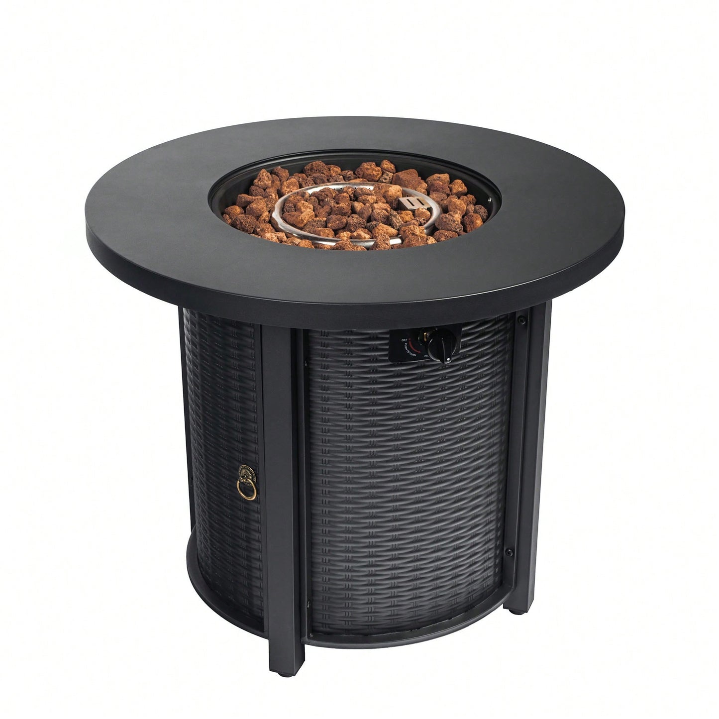 30 Inch Propane Fire Pit Table 40000 BTU Outdoor Round Fire Table For Patio Heating And Ambiance