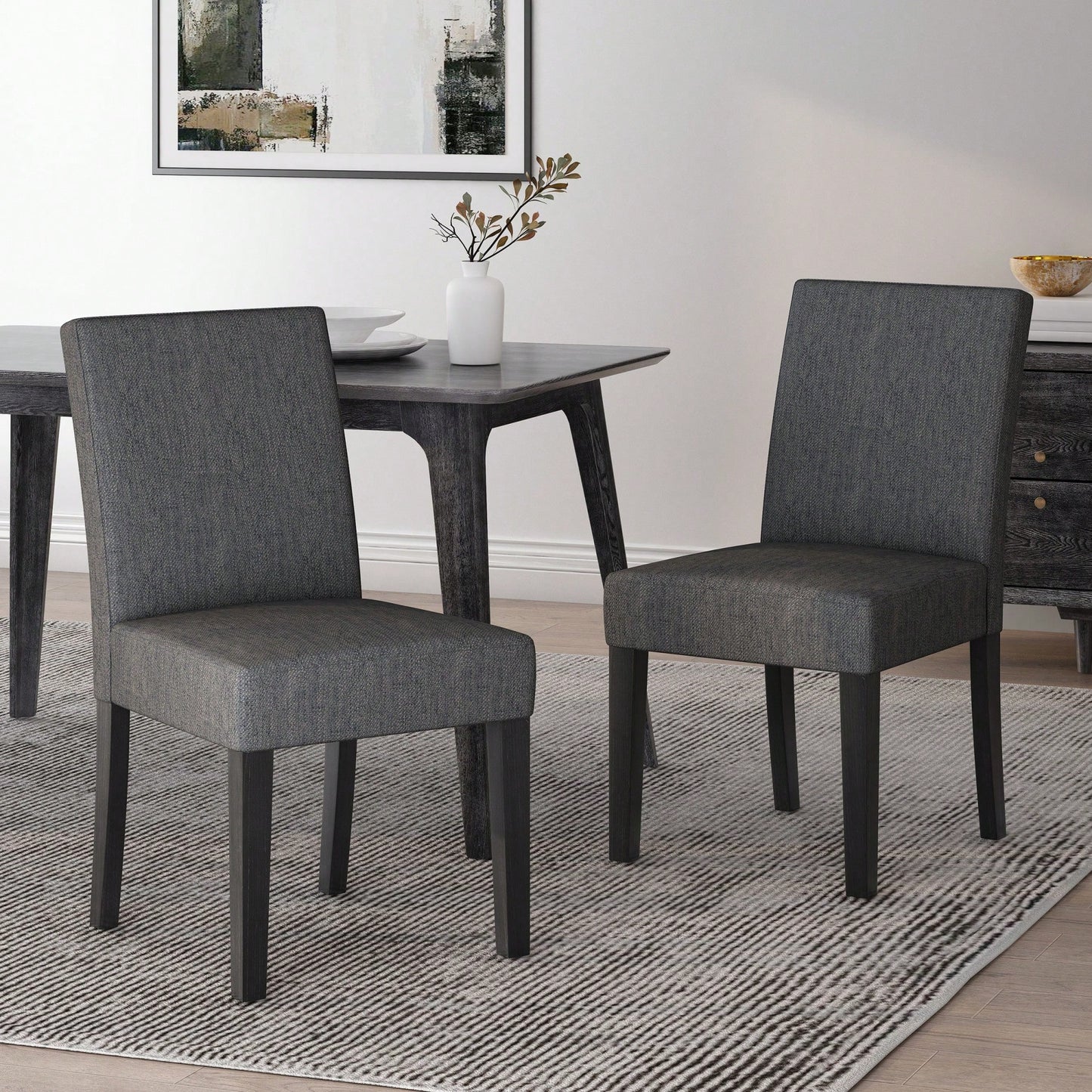 Elegant Upholstered Dining Chair With Modern Design And Comfortable Seating