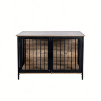 Stylish Wooden Dog Crate Furniture For Large And Medium Breeds With Double Doors Indoor Kennel Solution