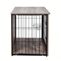 Stylish Medium Wooden Dog Crate With Double Doors For Indoor Use - Functional Dog Furniture And Kennel