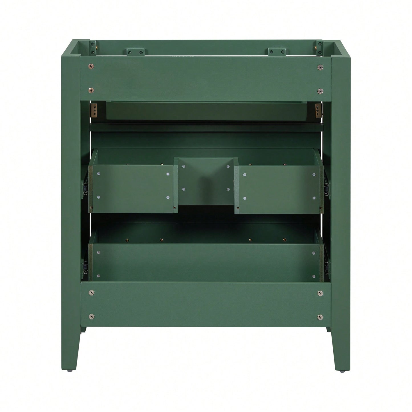 30 Inch Free Standing Green Bathroom Vanity With 3 Drawers Solid Wood Frame Storage Cabinet