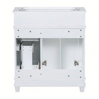 30 Inch Free Standing Bathroom Vanity Cabinet With 2 Drawers And Soft Closing Doors Solid Wood Frame White Finish