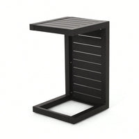 C Shaped Grey Side Table Perfect For Modern Living Spaces