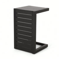 C Shaped Grey Side Table Perfect For Modern Living Spaces