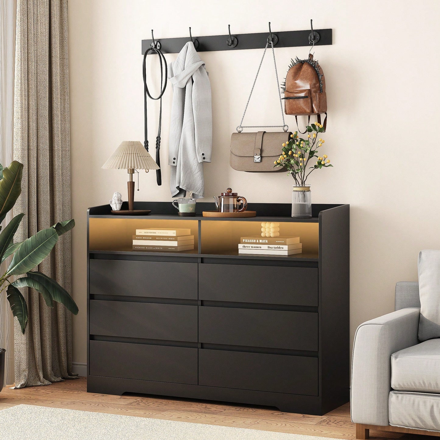 Stylish Living Room Sideboard Storage Cabinet With Drawers For Organized Home Decor