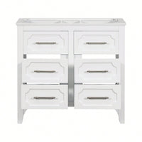 36 Inch Free Standing Bathroom Vanity Cabinet With Four Drawers Solid Wood Storage Unit Without Sink