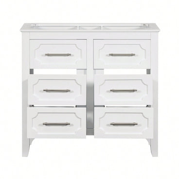 36 Inch Free Standing Bathroom Vanity Cabinet With Four Drawers Solid Wood Storage Unit Without Sink