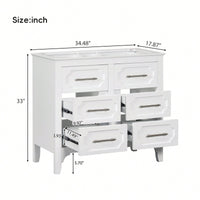 36 Inch Free Standing Bathroom Vanity Cabinet With Four Drawers Solid Wood Storage Unit Without Sink