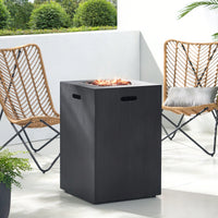 30,000 BTU Outdoor Propane Fire Pit With Hidden Tank In Brushed Black Finish