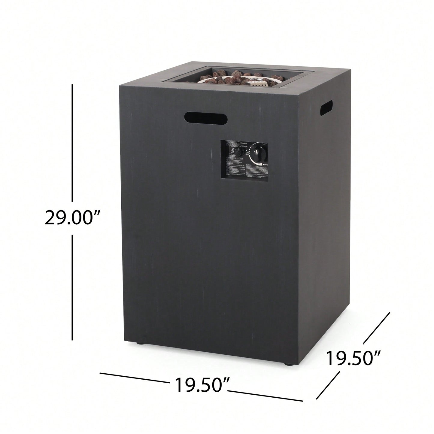 30,000 BTU Outdoor Propane Fire Pit With Hidden Tank In Brushed Black Finish