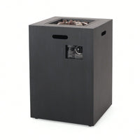 30,000 BTU Outdoor Propane Fire Pit With Hidden Tank In Brushed Black Finish