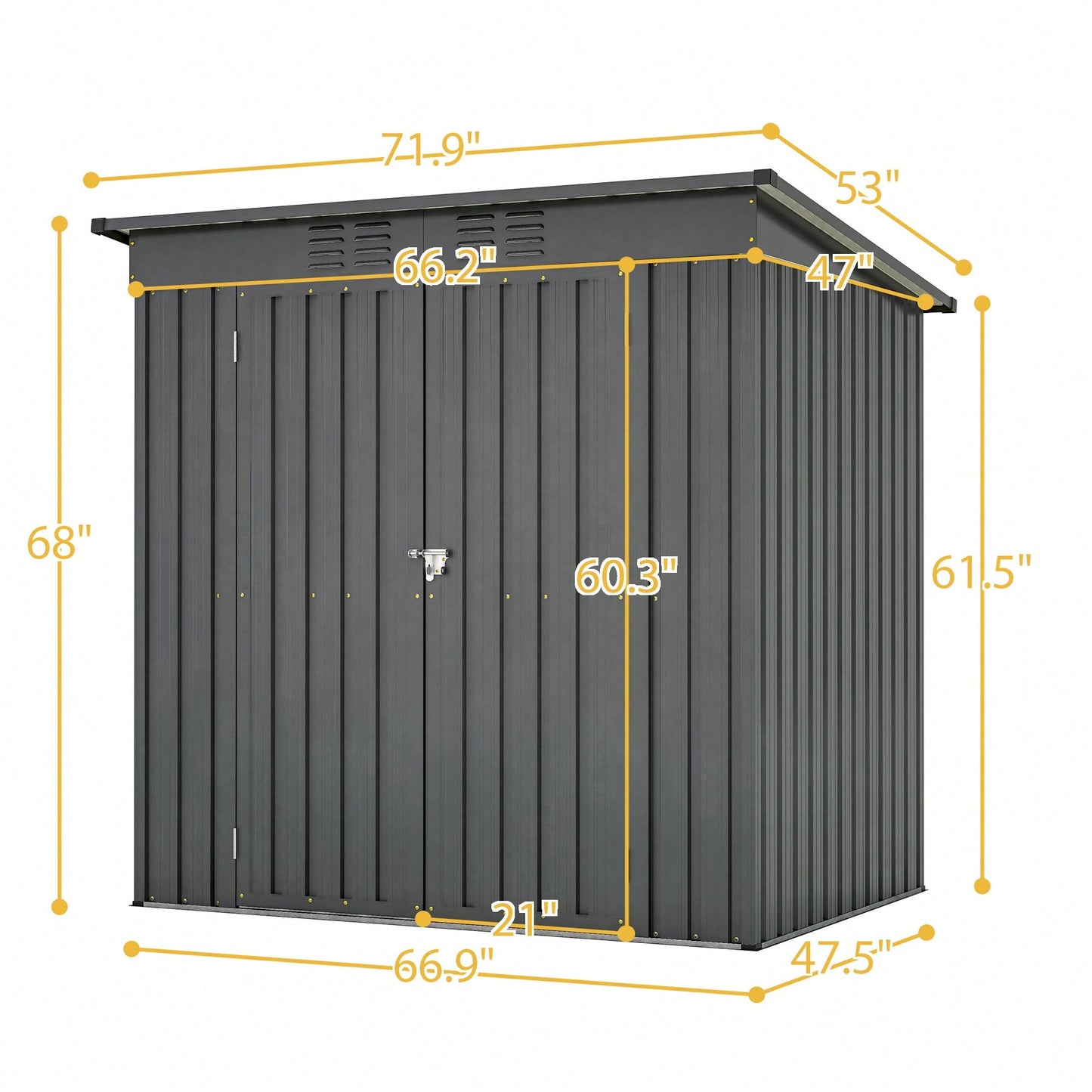 6x4 Feet All Weather Outdoor Storage Shed For Garden And Backyard Tool Organization