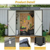 6x4 Feet All Weather Outdoor Storage Shed For Garden And Backyard Tool Organization