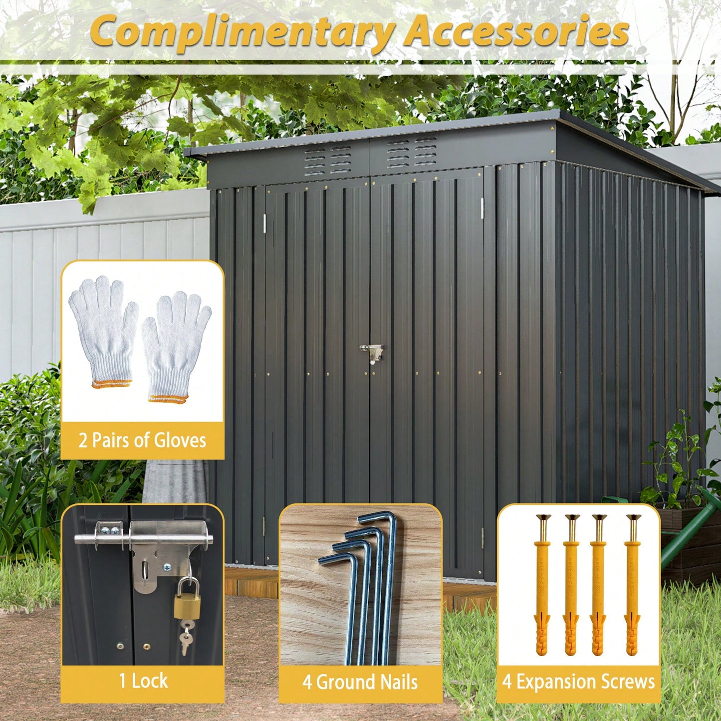 6x4 Feet All Weather Outdoor Storage Shed For Garden And Backyard Tool Organization