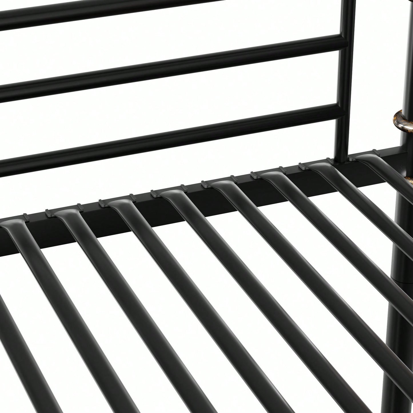 Industrial Twin XL Metal Bunk Bed With Detachable Design And Safety Guard Rails For Teens In Black