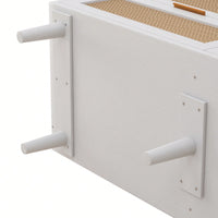 Rattan Storage Cabinet With 6 Drawers For Bedroom And Living Room In White