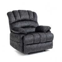 Cozy Gray Fabric Large Manual Recliner Chair For Living Room Comfort