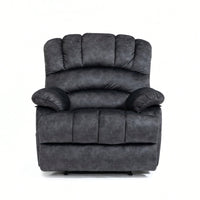 Cozy Gray Fabric Large Manual Recliner Chair For Living Room Comfort