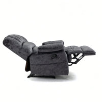 Cozy Gray Fabric Large Manual Recliner Chair For Living Room Comfort