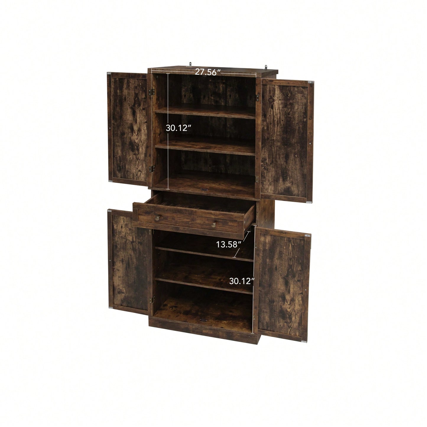 Versatile 4 Door Storage Cabinet With 1 Drawer And 4 Adjustable Shelves For Organized Home Or Office Use