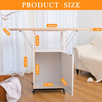 Compact Ironing Board Cabinet With Wheels For Easy Storage And Mobility