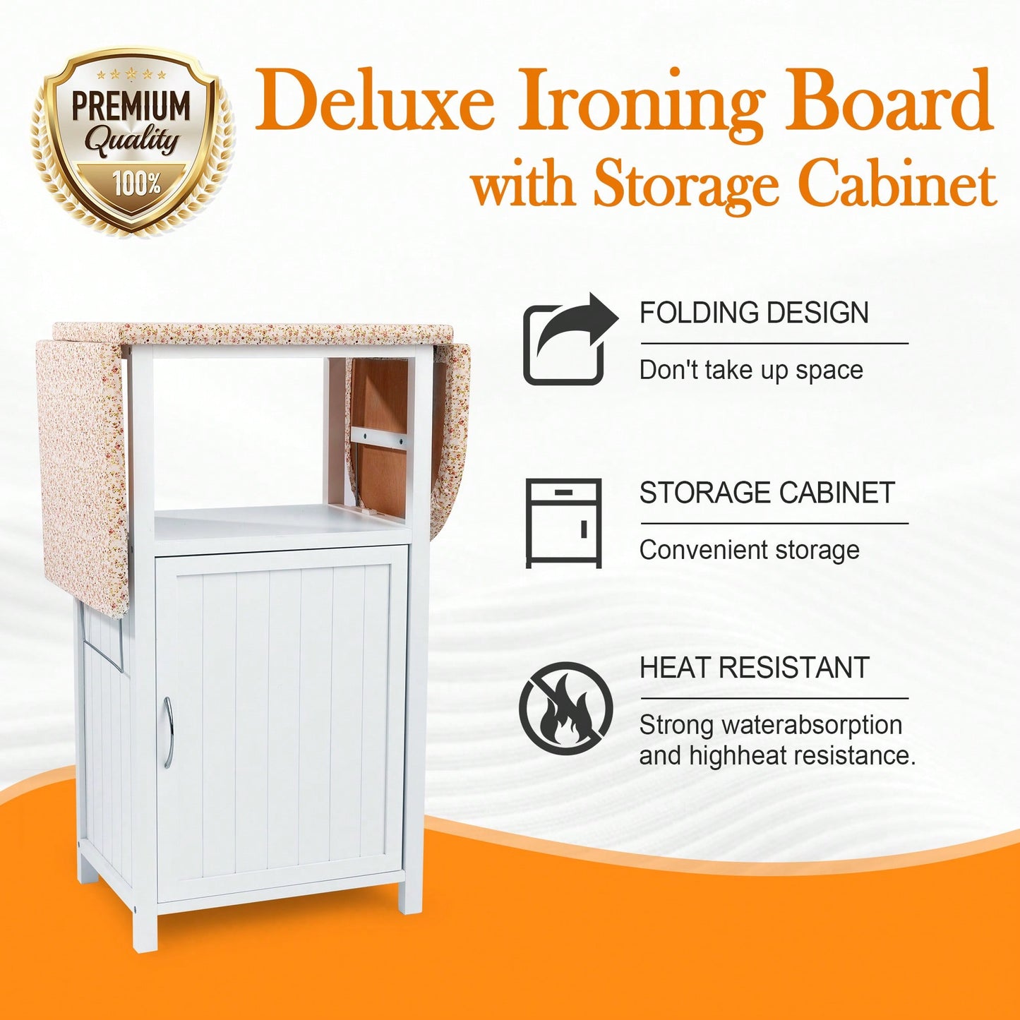 Ironing Board With Integrated Storage Cabinet For Space-Saving Organization