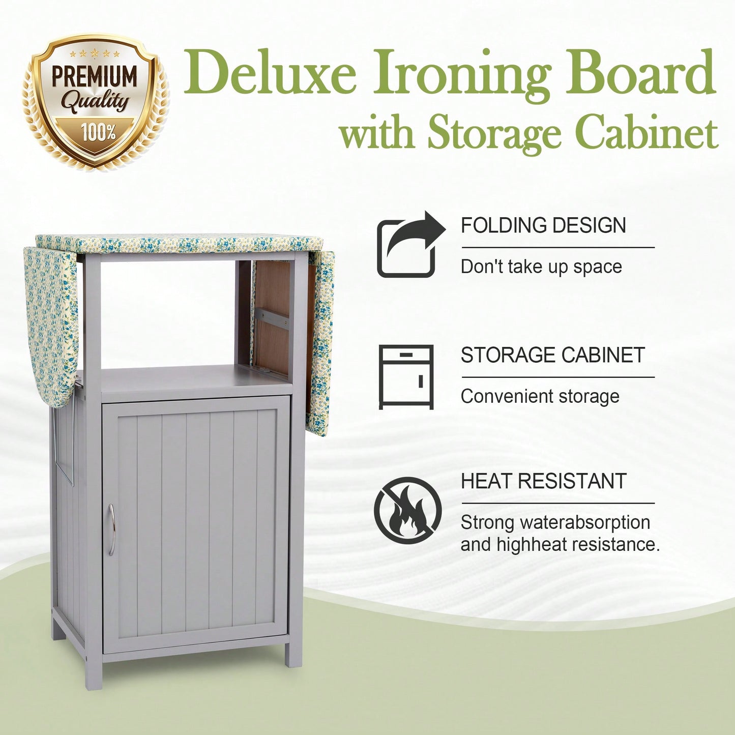 Ironing Board With Integrated Storage Cabinet For Space-Saving Organization