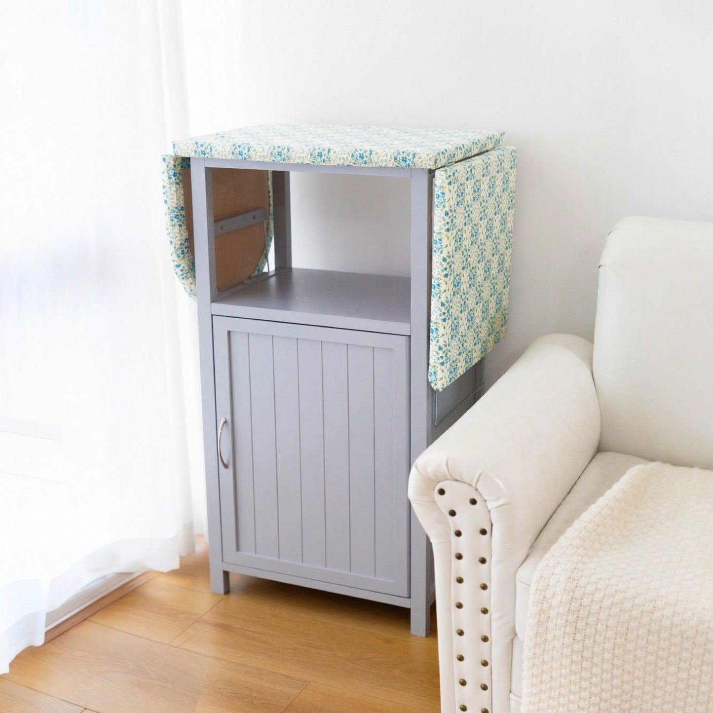 Ironing Board With Integrated Storage Cabinet For Space-Saving Organization