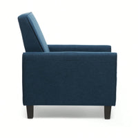 Stylish Smoke Fabric Push Back Chair For Sophisticated Living Spaces