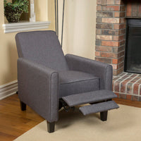 Stylish Smoke Fabric Push Back Chair For Sophisticated Living Spaces