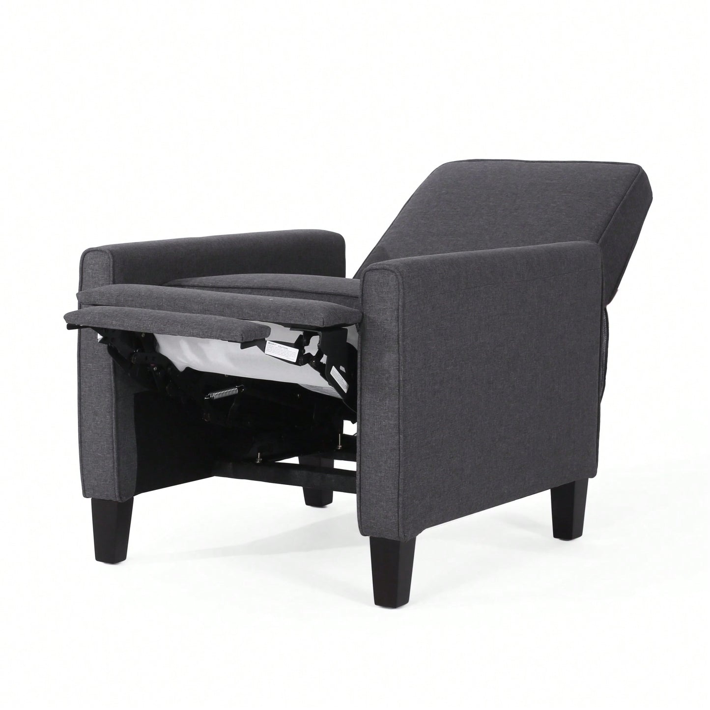 Stylish Smoke Fabric Push Back Chair For Sophisticated Living Spaces