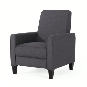 Stylish Smoke Fabric Push Back Chair For Sophisticated Living Spaces