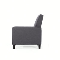 Stylish Smoke Fabric Push Back Chair For Sophisticated Living Spaces