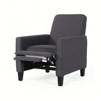 Stylish Smoke Fabric Push Back Chair For Sophisticated Living Spaces