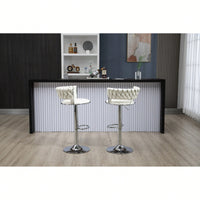 Adjustable Counter Height Swivel Bar Stools Set Of 2 With Footrest For Kitchen And Dining Room