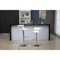 Adjustable Counter Height Swivel Bar Stools Set Of 2 With Footrest For Kitchen And Dining Room