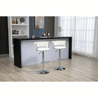 Adjustable Counter Height Swivel Bar Stools Set Of 2 With Footrest For Kitchen And Dining Room