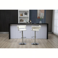 Adjustable Counter Height Swivel Bar Stools Set Of 2 With Footrest For Kitchen And Dining Room