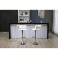 Adjustable Counter Height Swivel Bar Stools Set Of 2 With Footrest For Kitchen And Dining Room