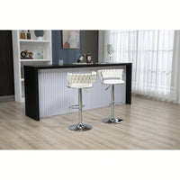 Adjustable Counter Height Swivel Bar Stools Set Of 2 With Footrest For Kitchen And Dining Room