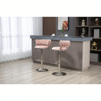 Adjustable Counter Height Swivel Bar Stools Set Of 2 With Footrest For Kitchen And Dining Room