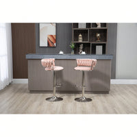 Adjustable Counter Height Swivel Bar Stools Set Of 2 With Footrest For Kitchen And Dining Room