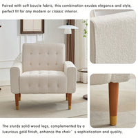 Modern Tufted Back Comfy Arm Chair For Living Room Bedroom And Study