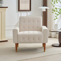 Modern Tufted Back Comfy Arm Chair For Living Room Bedroom And Study