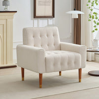 Modern Tufted Back Comfy Arm Chair For Living Room Bedroom And Study