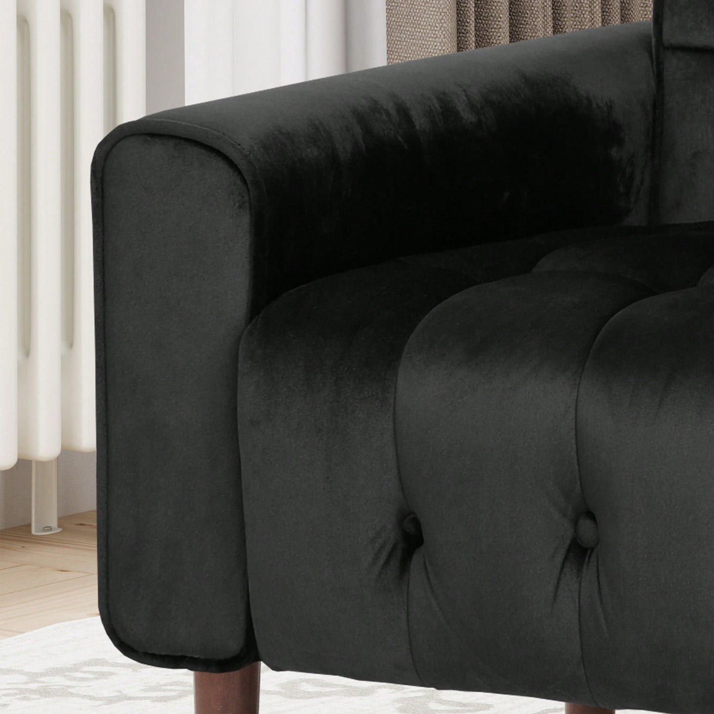 Modern Tufted Back Comfy Arm Chair For Living Room Bedroom And Study