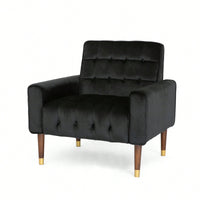 Modern Tufted Back Comfy Arm Chair For Living Room Bedroom And Study