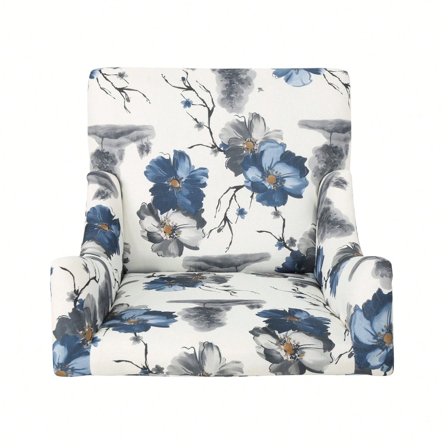 High-Back Fabric Club Chair With Stylish Print Design For Modern Living Spaces