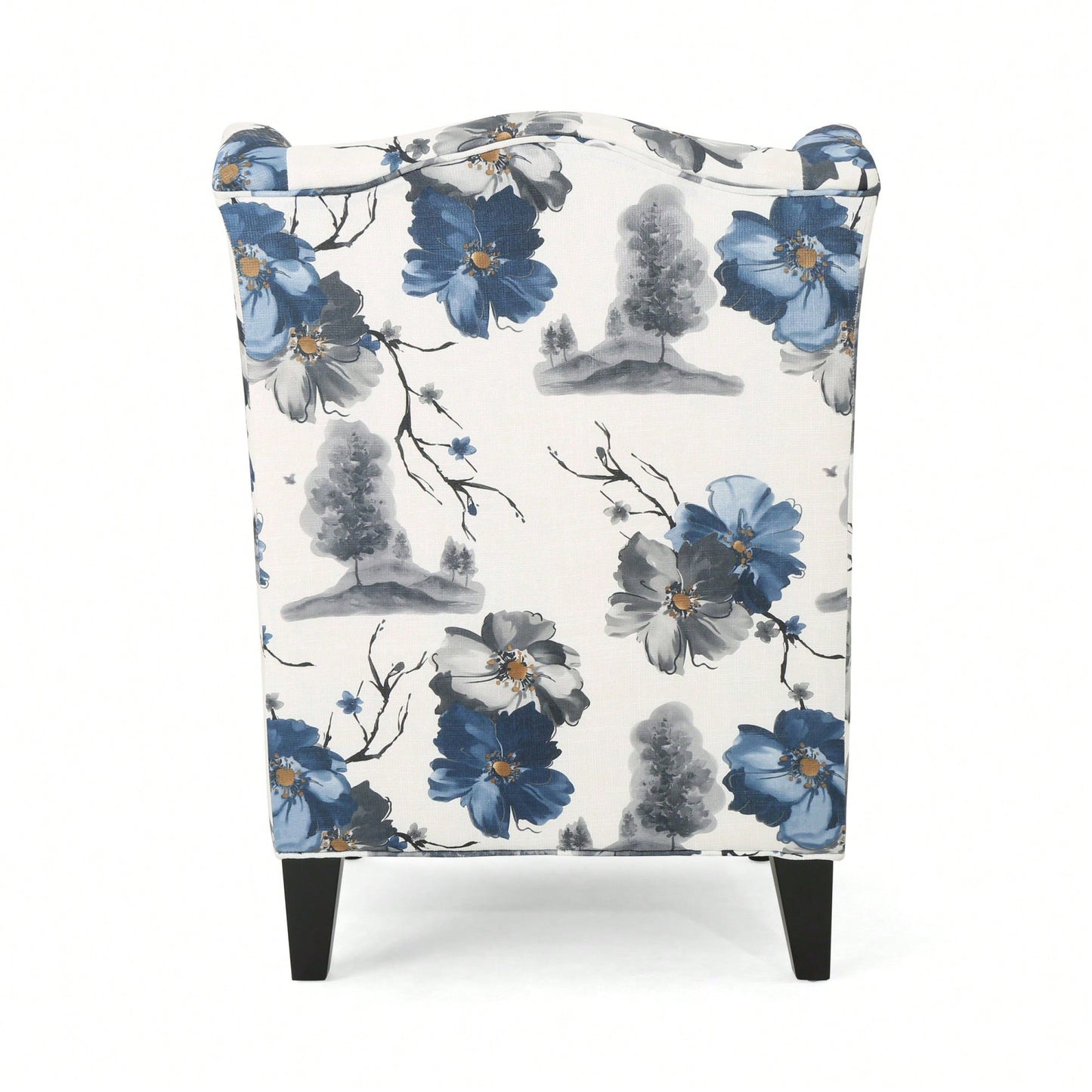 High-Back Fabric Club Chair With Stylish Print Design For Modern Living Spaces